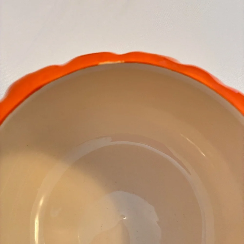 Pumpkin Vases Orange Ceramic Set Of 2